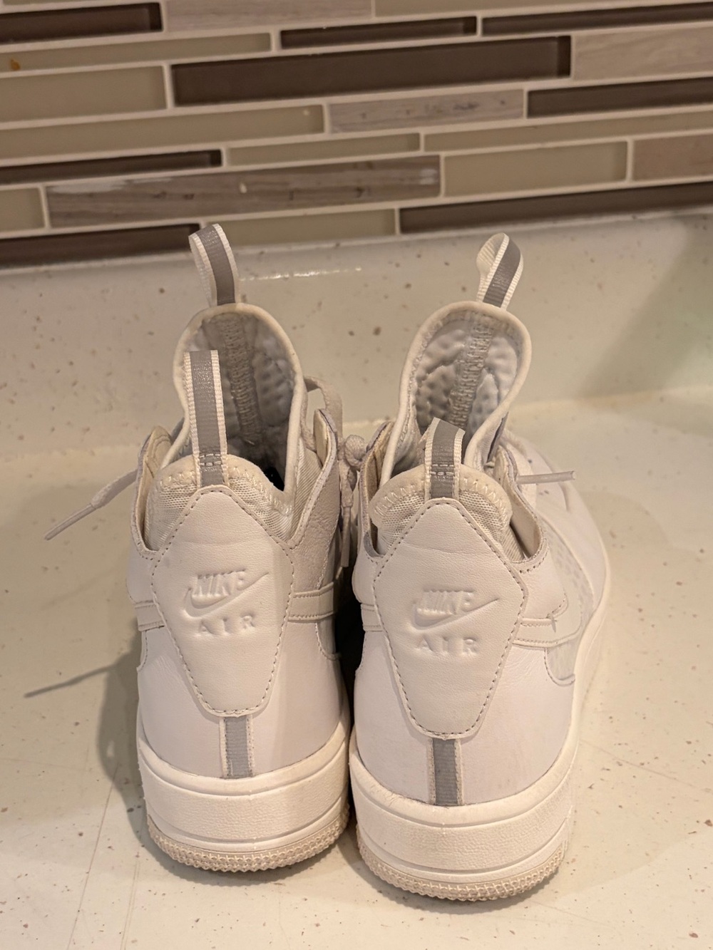 Nike White Mid-Top Sneaker with Air Sole - Picture 4 of 12